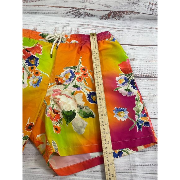 Mens POLO RALPH LAUREN Orange Floral Bright Swim Trunks sz XL  Excellent Cond! - Picture 4 of 6